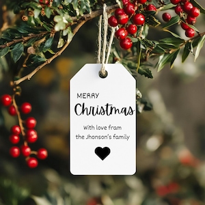 Merry Christmas Gift Tag, Minimalist Gift Tag, Christmas Tag, Holiday Gift Tag Template, Christmas Script Tag