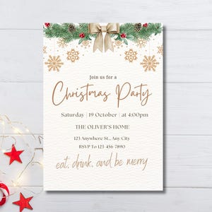 EDITABLE Holiday Party Invitation,Christmas Party Invitation,Printable Christmas Party Invite,Editable Invitation Template,Instant Download