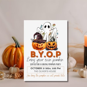 Editable Pumpkin Carving Party Invite, Halloween Pumpkin Carving Party, Pumpkin Party Invite, Digital Invite, Halloween Invitation Template