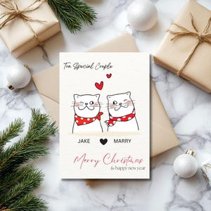 Kerstkaart voor koppels, leuke kerstkaart, gepersonaliseerde speciale kerstkaart voor koppels, speciale kerstkaart voor koppels, bewerkbare kerstkaart