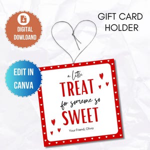Printable Valentine&#39;s Day Gift Tags, Editable Valentine Label, Valentines Day Treat Cards for Friends, Valentine&#39;s Day Gift Card