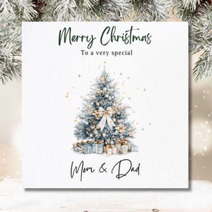 Gepersonaliseerde kerstkaart, kerstkaart mama en papa, kerstboomkaart, kerstkaart mama en papa, speciale mama papa, vrolijke kerstkaart