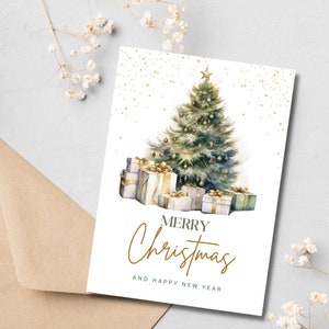 Frohe Weihnachten Karte zum Ausdrucken, Weihnachtsgrußkarte, Digitale Weihnachtskarte, druckbare Weihnachtskarte Canva Vorlage