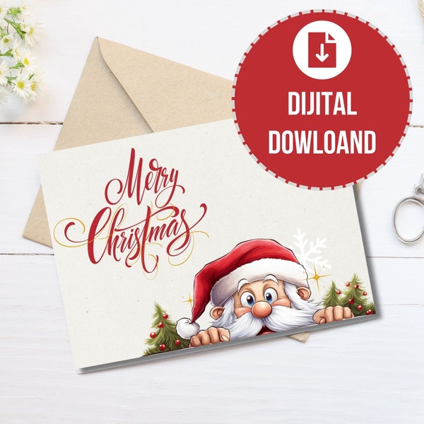 Frohe Weihnachten Karte | Lustige Weihnachtskarte | Frohe Weihnachten Karte | Schöne Druckbare Weihnachtskarte | Schnitt auf 18cm x 18cm