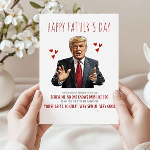 Lustige Trump Vatertagskarte, Papa Karte, druckbare Dad Karte von Tochter oder Sohn, Witz Politische Karte für Ihn, Sofortiger Digitaler Download