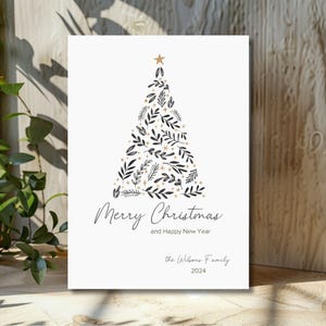 Carte de sapin de Noël, carte de joyeux Noël minimaliste, carte de joyeux Noël sapin, téléchargement numérique, carte de Noël imprimable
