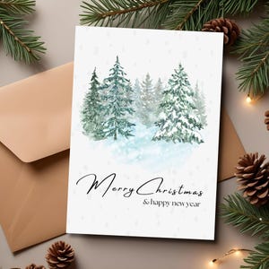 Cartão de Árvore de Natal Digital Download Cartão de Feliz Natal para Imprimir Cartão de Saudação Cartão de Natal Engraçado