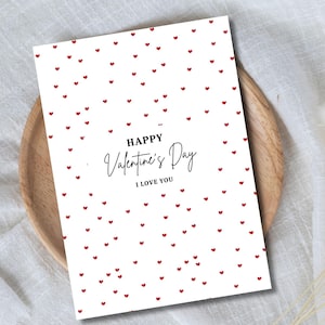 Druckbare Valentinstagskarte, Happy Valentine's Day, Love You, Freund Freundin Frau Mann Karte, JubiläumskarteKarte mit Herz