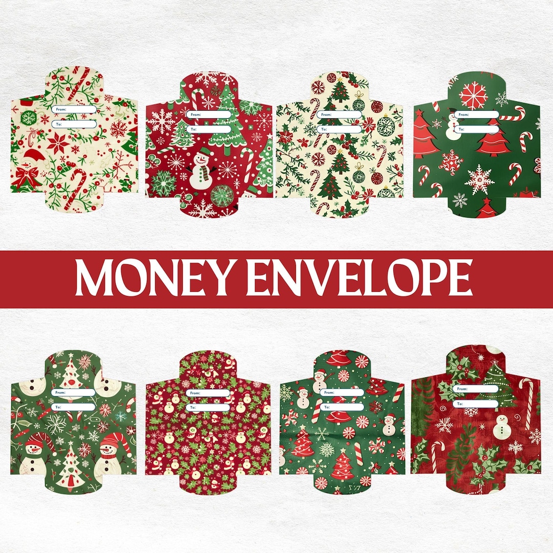 Christmas Money Envelope Template, Printable Money Holder, Money Envelope, Cash Envelope ...