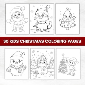 Christmas Coloring Pages, Christmas Coloring Pages for kids, Christmas Coloring Pages Printable, Set of 30, Adult printable Coloring Sheet