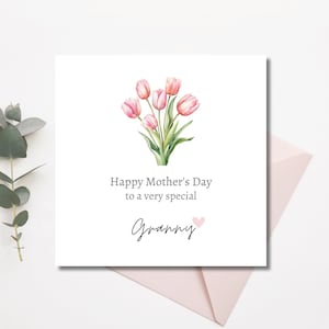 Cartão floral para o dia das mães da avó, cartões para o dia das mães para a avó, feliz dia das mães para a avó, cartão para a avó, avó