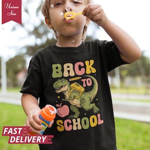 Zurück zu Schule Dinosaurier Shirt für Jungen, T-Rex Kinder T-Shirt, lustiges Vorschul-Shirt, erster Tag der Schule Outfit, süße Jungen Schule T-Shirt