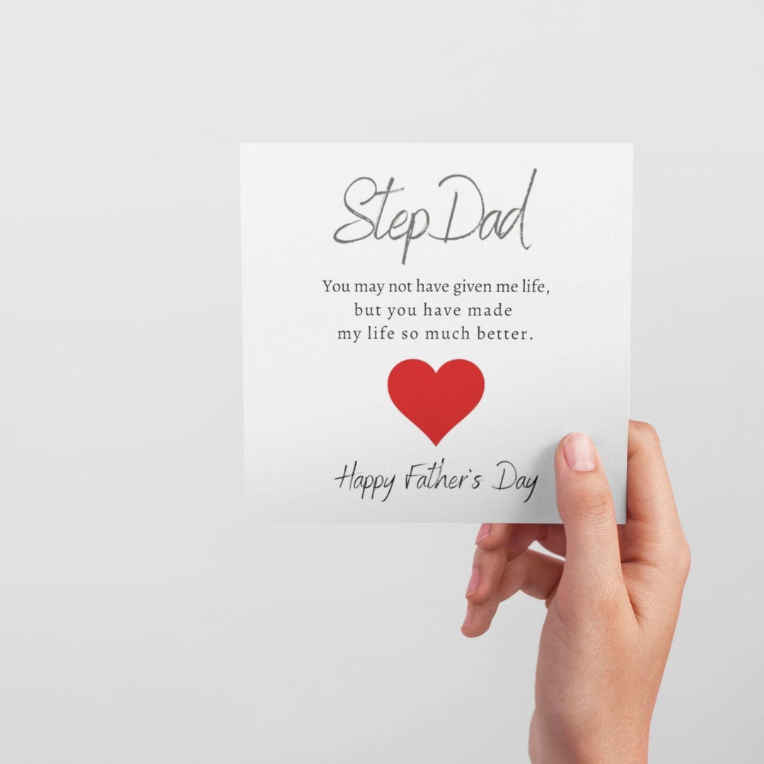 Stepdad Father's Day Card, Bonus Dad Card From Stepchild, Heartfelt ...