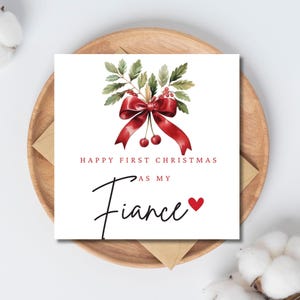 Carte de Noël de fiancé, carte de Noël de fiancés, joyeux Noël à mon fiancé, carte de Noël romantique pour lui, pour elle, carte de Noël fiancé