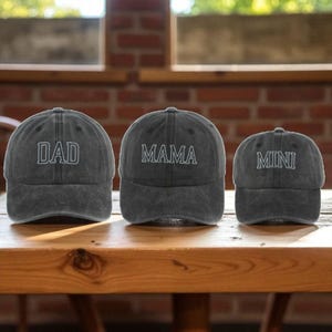 Matching Family Embroidered Dad Hat Set, Mama Mini Baseball Cap Bundle, Custom Parent Child Hats, Mommy Daddy and Me Hats, Gift for Family