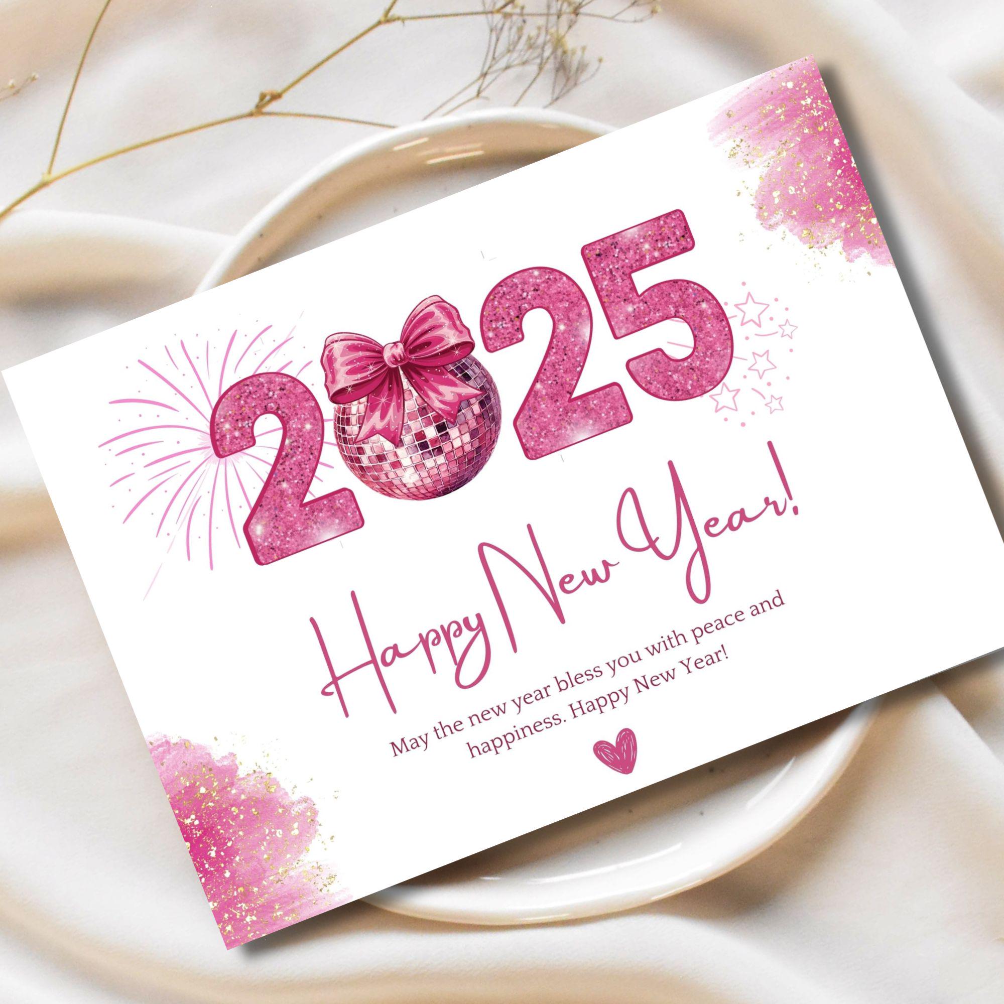 Happy New Year 2025 Greeting Card | Funny New Year Card | Modern Holiday Printable Card | Digital Download | Holiday Greeting Card