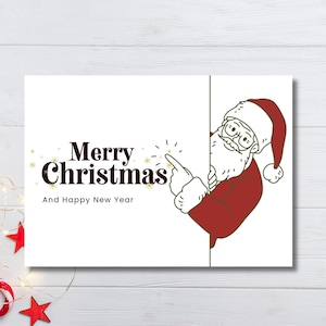 Funny Merry Christmas Card, Funny Santa Christmas Card, Funny Xmas Card, Holiday Card, Merry Christmas, Funny Santa
