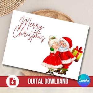 Cartão imprimível do Natal | Feliz Natal Cartão Comemorativo | Feliz Natal engraçado Cartão Comemorativo | Corte para 5 pol. por 7 pol. | Cartão de Natal digital
