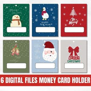 Christmas Money Card PNG Designs, Money Holder Card Printable, Holiday Lip Balm Pouch Money Holder Card, Christmas Money Card Printable