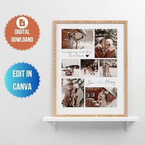 Collage photo de couple, Cadeau de la Saint-Valentin, Collage personnalisé, Cadeau pour couple, Collage photo d'amour, Cadeaux d'anniversaire, Cadeau personnalisé