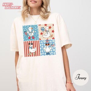 Cute Patriotic Goose Shirt, 4th Of July Duck Shirt, Funny Farm Animal Tee, Independence Day Shirt, Red White Blue Graphic Tee