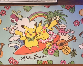 Aloha Friends TCG Speelmat Trading Card Bordspel Gaming Bureaumat Anime Mousepad 23,5 x 13,5 IN 60 x 34 CM