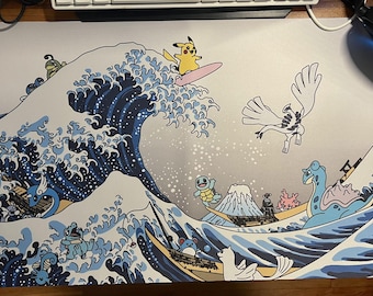 Riding the Great Wave TCG Speelmat Trading Card Bordspel Gaming Bureaumat Anime Mousepad 24 x 14 IN 60 x 34 CM
