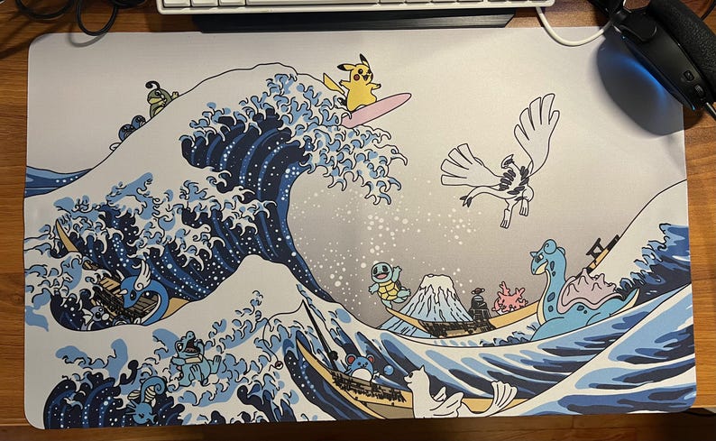 Riding the Great Wave TCG Speelmat Trading Card Bordspel Gaming Bureaumat Anime Mousepad 24 x 14 IN 60 x 34 CM afbeelding 1
