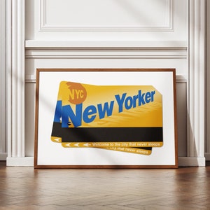 Impressão NYC, Arte de Cartão de Metrô, Arte de Parede de Nova York, Ilustração NYC, Arte Digital, Impressão New Yorker, Pôster de Apartamento - Impressão Digital Única