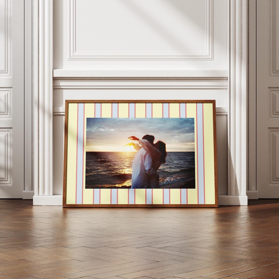Striped Photo Frame Mat: Maximalist Wall Art Print, Customizable ...