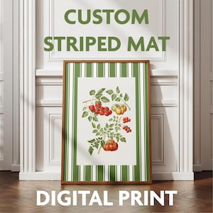 CUSTOM Striped Photo Frame Mat Wall Art Print, Colorful Striped Art, Customizable Maximalist Print - Personalized Digital Print