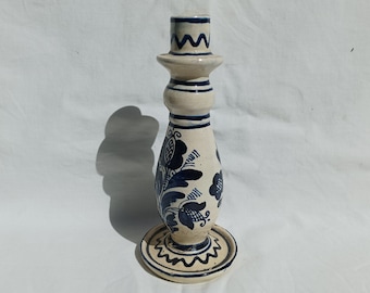 Traditional Transylvania Folk Candle Stick, Ethnographical Candelabrum, Ceramic Folk Ceramic Candle holder