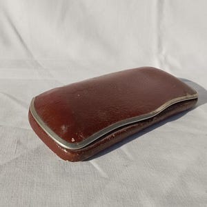 Vintage Soviet Artificial Leather Glasses Case, Brown Eyeglasses Case, Soviet Russia Eyeglasses Box
