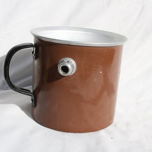 marmite à lait en aluminium vintage, chauffe-lait émaillé, récipient laitier