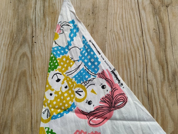 Vintage Print Pattern Scarf, Triangular Colored S… - image 4