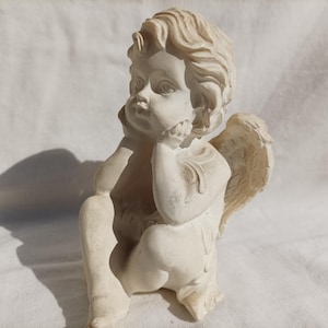 Gypsum Angel Statuette Figurine, Little Angel Christmas Decoration