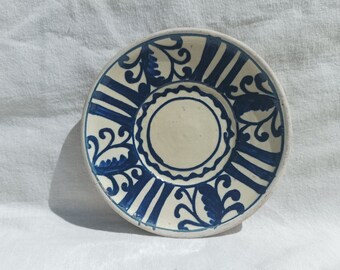 Traditional Folk Vintage Ceramic  Plate With Folk Flower Motif, Little Folk Pottery, Ceramic Wall Plate