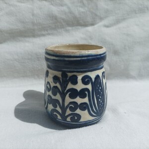 Traditional Folk Vintage Ceramic MugWith Folk Flower Motif, Folk Korond Glazed Jug With Tulip Motif, Little Folk Pottery image 3