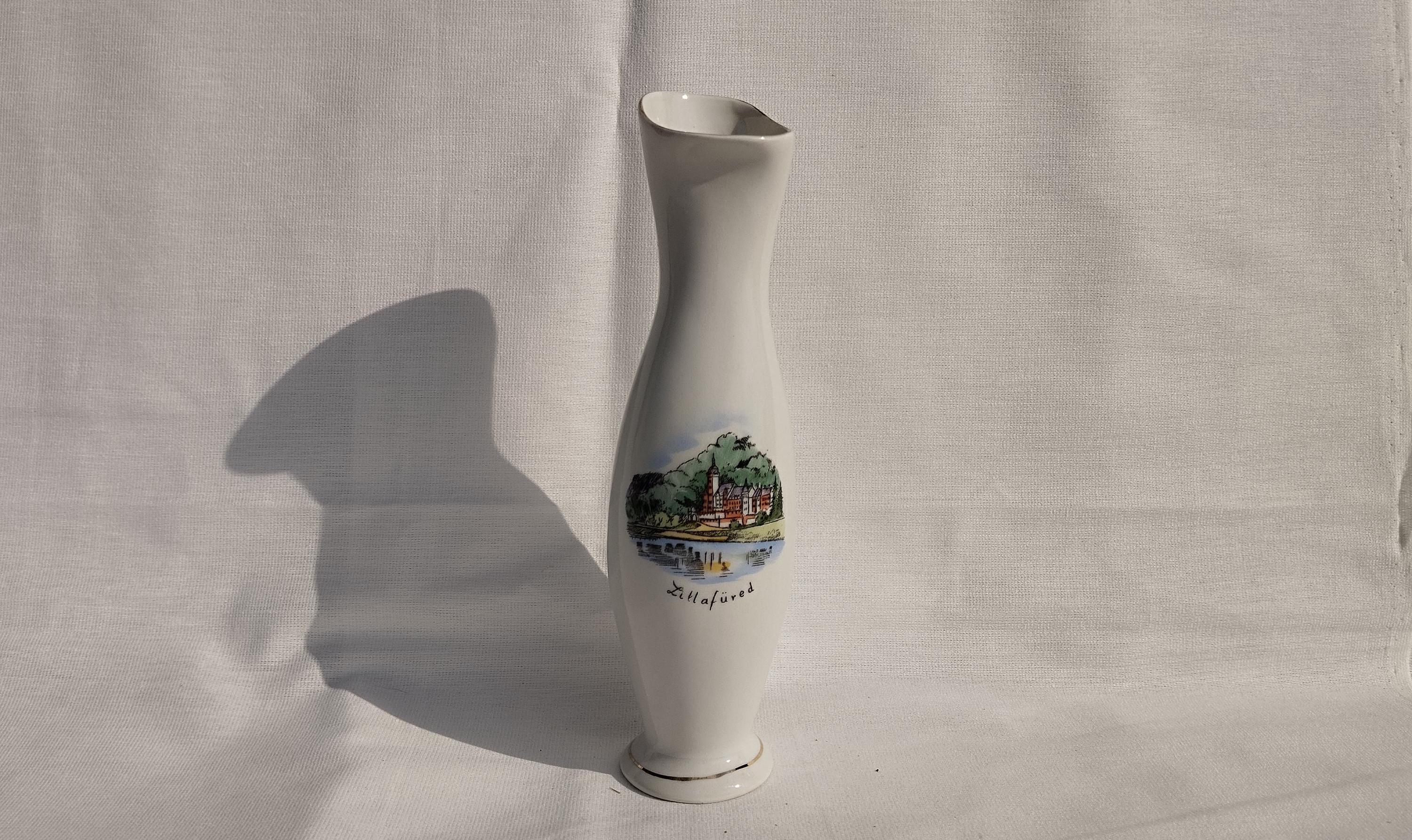 Vintage Aquincum Porcelain Vase, Ceramic Vase From Hungary, White