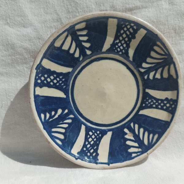 Traditional Transylvania Blue Korond Ceramic , Little Folk Pottery, Ceramic Wall Plate