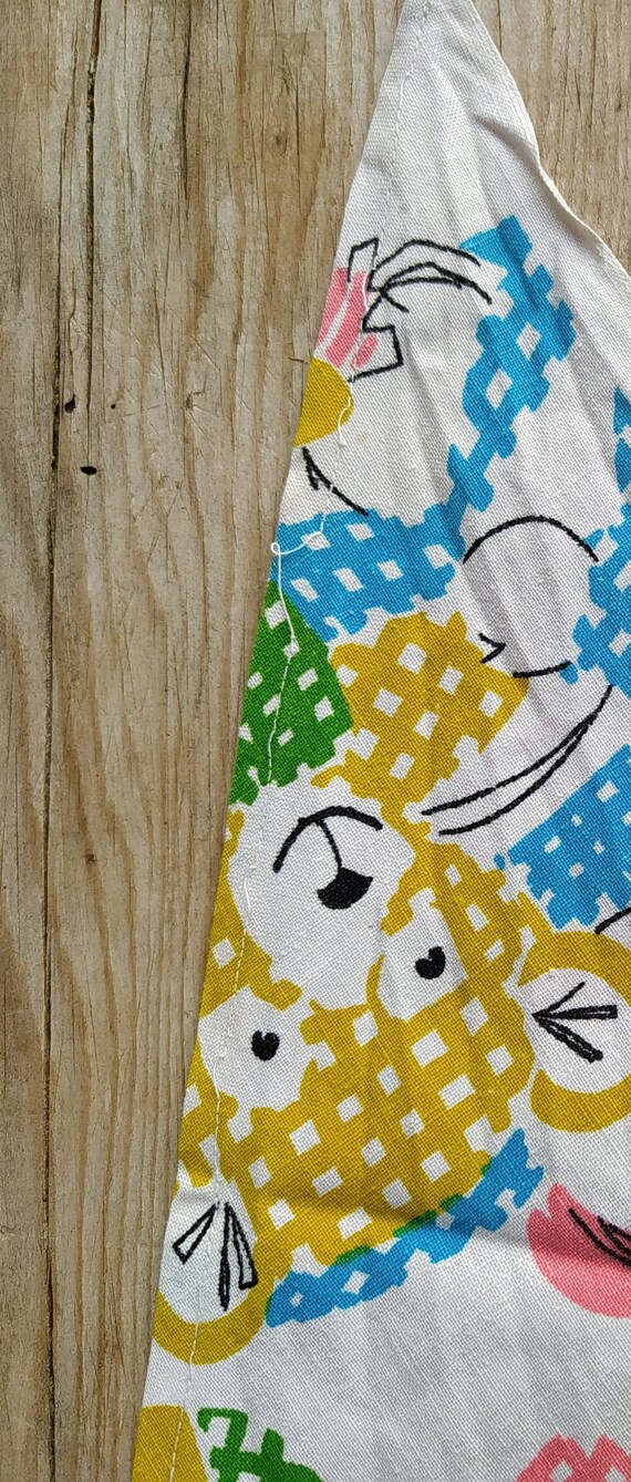 Vintage Print Pattern Scarf, Triangular Colored S… - image 5