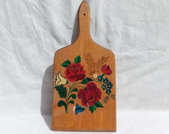 Folk Rustic Wooden Wall Hanging Flower Picture, Farmhouse Country Kitchen-Folk Motif