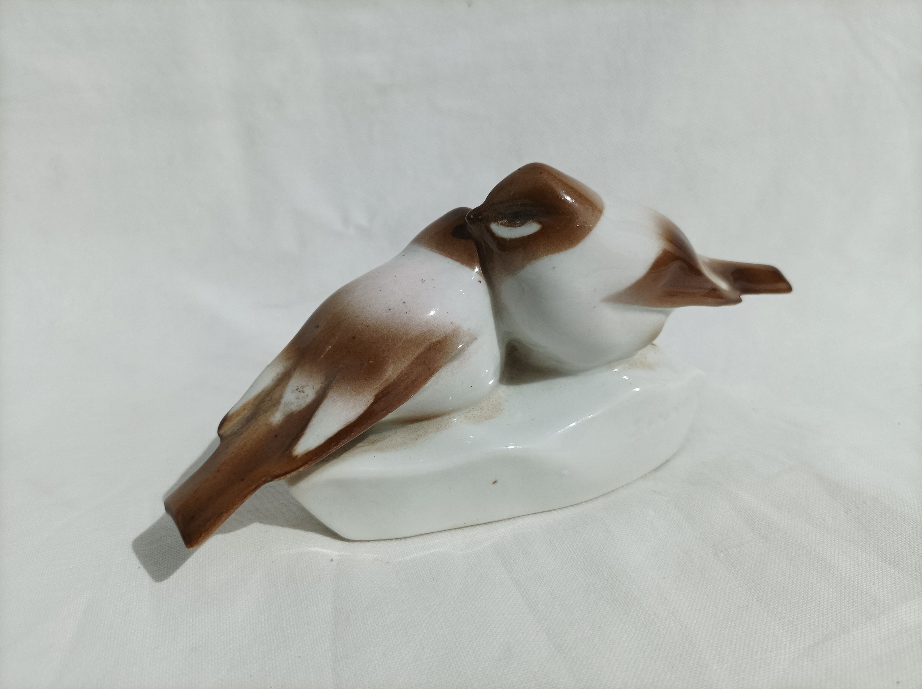 Pair of Porcelain Birds Ornament, Porcelain Animal Decoration Figurine ...