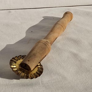 Old Brass And Wood Pasta Cutter,  Vintage Dough Cutters, Grandmas Pasta Rolled Tool, Hand Kitchen Tool