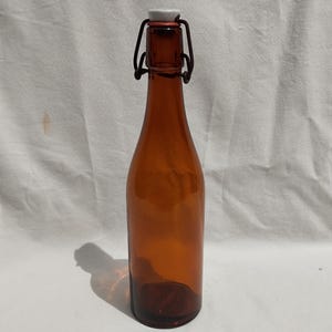 Antique Brown Beer Glass Bottle, German Glass Bottle, Old Bier Bottle