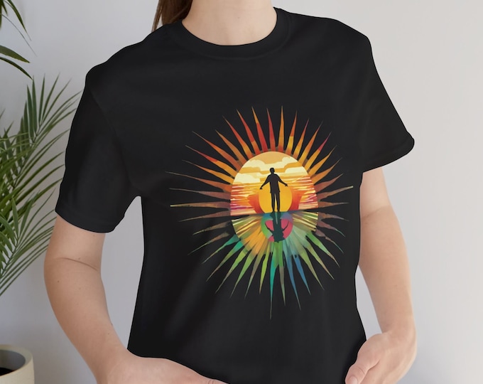 Featured listing image: Rainbow Star Unisex Tee - Unique design for colorful wardrobe Rainbow Star motif