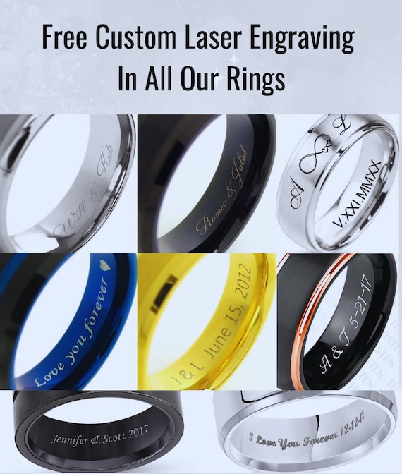 Gold Tungsten Couple Ring Set, Anniversary Promise Ring - Etsy