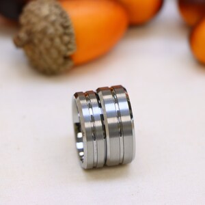 Couples Ring, His and Hers Wedding Band, Engagement Ring, Silver Tungsten Wedding Band, Promise Ring for His and Her, Valentine gift for him