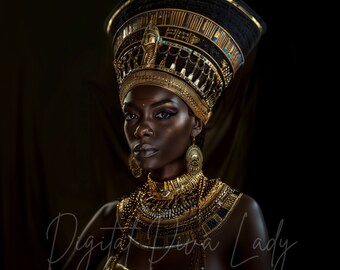 Nubian African Queen| Digital Wall Art| Black Girl Art| Home Decor