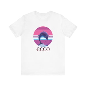 Ecco Delphin Retro Steamwave Synthwave Vintage 80er 90er Jahre Sega Classic Videospiel Tshirt T-Shirt